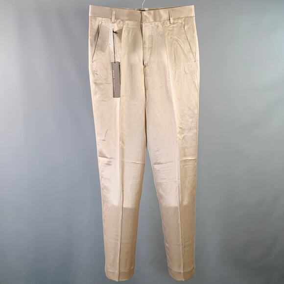 HAIDER ACKERMANN Size 32 Champagne Viscose Silk Satin Zip Fly Casual Pants - Picture 1 of 11